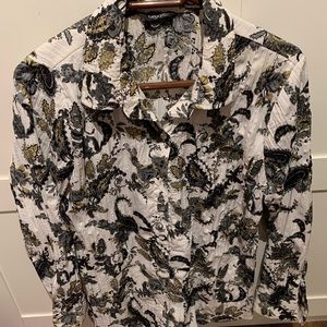 Crinkled Texture Paisley Blouse 1X NWOT, Never Worn